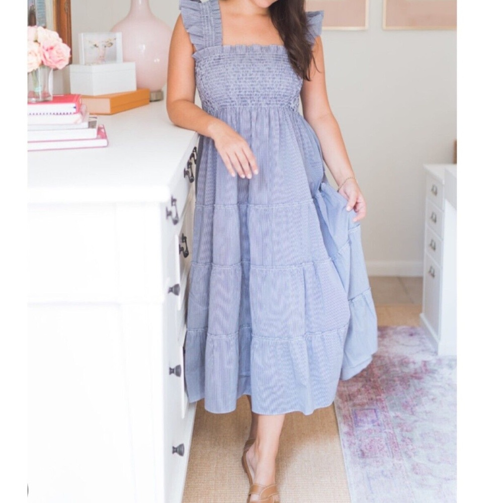 Navy Blue Gingham Hill House Nap Dress